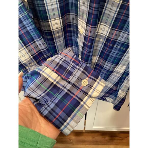 Ralph Lauren Performance Long Sleeve Button Up Sz 2XB Plaid Blue - Picture 3 of 8